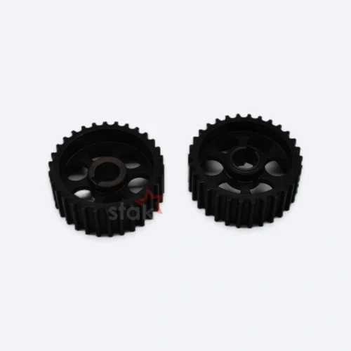 STAK replacement Lectra parts, 128047 vibration pulley gear, two black toothed pulleys
