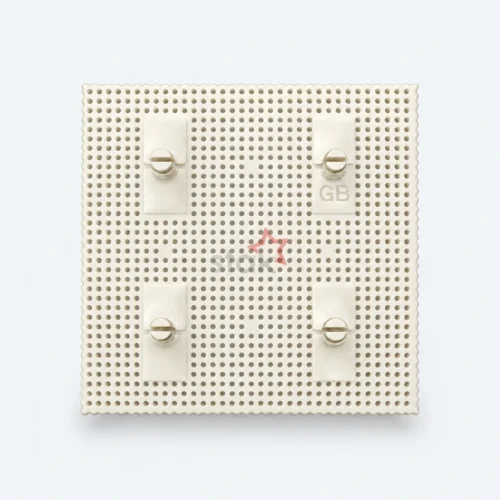 Stak 69833001 white Poly bristle block for Gerber cutters, bottom view showing the round foot base.