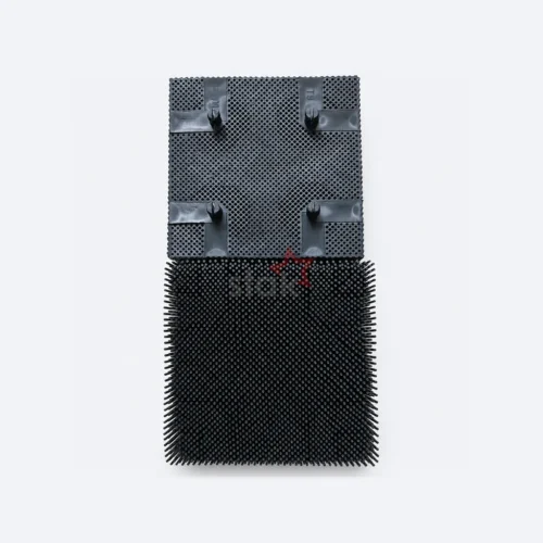 70144070 black Nylon bristle block for Bullmer 7200 / 7250 cutters, paired bristle and underside views.