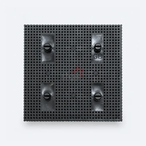 Stak 92910001 / 1011274000 black Poly bristle block for Gerber cutters, bottom view showing the round foot base.