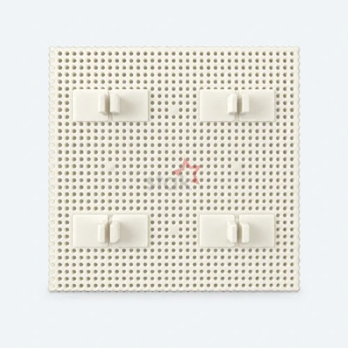 Stak 92911002 / 94970000 white Poly bristle block for Gerber cutters, bottom view showing the square foot base.