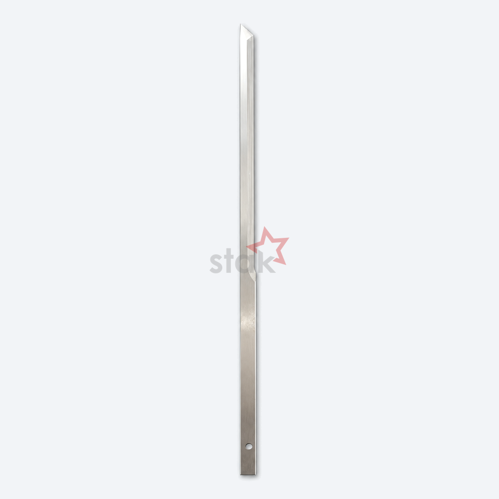 Full view of Stak HSS M2 cutting blade 99913000 for Gerber Paragon HX, 255 × 7.9 × 1.95 mm
