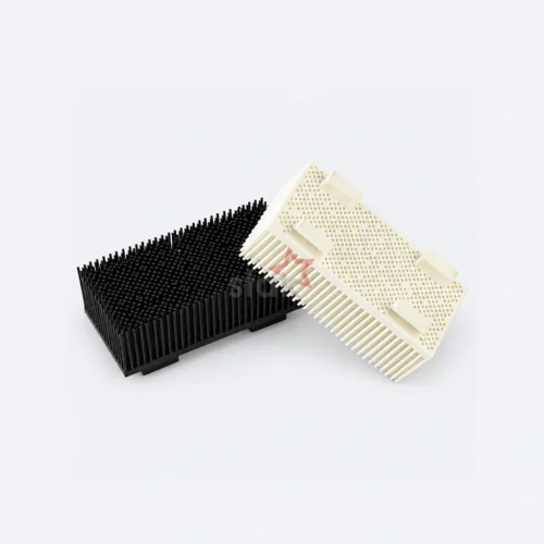Black / White Nylon replacement bristle block for KAWAKAMI, 50 x 100 x 38 mm, black bristle-side and white underside examples.
