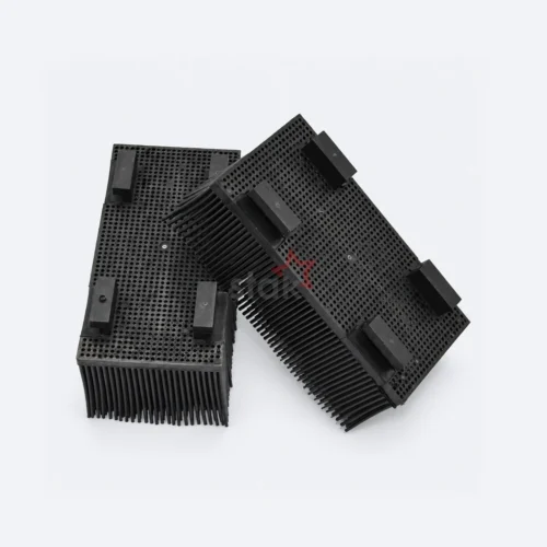 Black Nylon replacement bristle block for KAWAKAMI, 50 x 100 x 50 mm, multiple bristle-side and underside views.