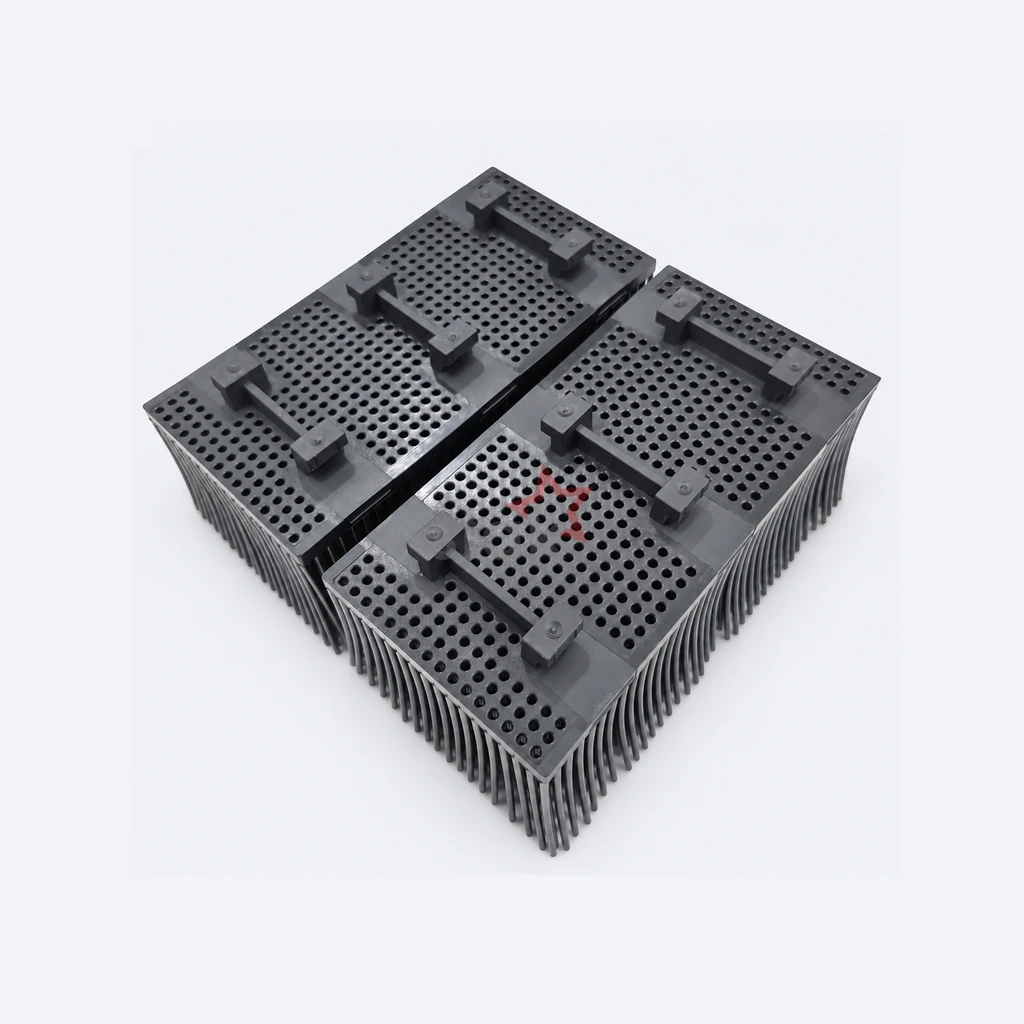 Dark grey / Black Nylon replacement bristle block for KM / Hashima, 100 x 50 x 50 mm, dark grey underside and black bristles.