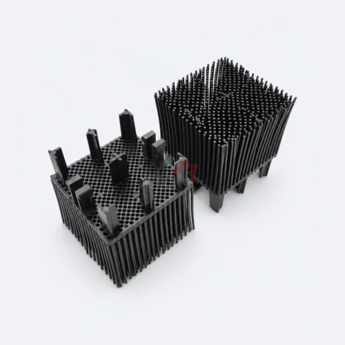 N06.0001S1839-N black Nylon bristle block for the FK 6-7-8-9 group, paired bristle and underside views.