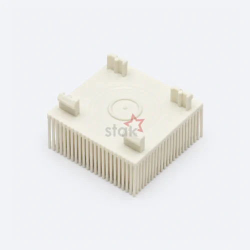 N10.0003S002-B beige Nylon bristle block for the FK 2,5 group, angled underside view.