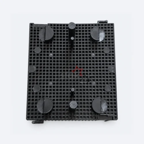Black Nylon replacement bristle block for Pathfinder, 90 x 80 x 41 mm, underside view.