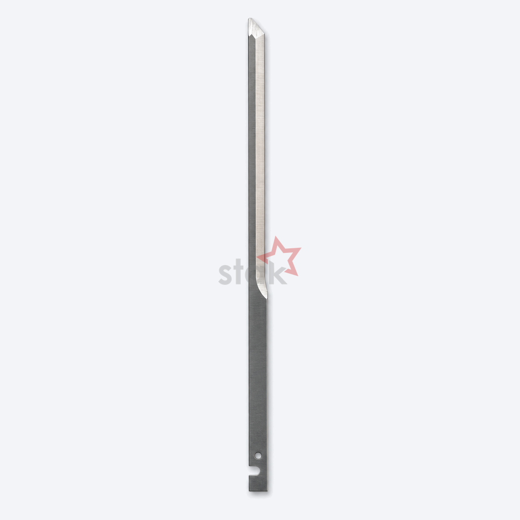 Full view of Stak HSS M2 cutting blade for Shima Seiki, 212 × 8 × 2.5 mm