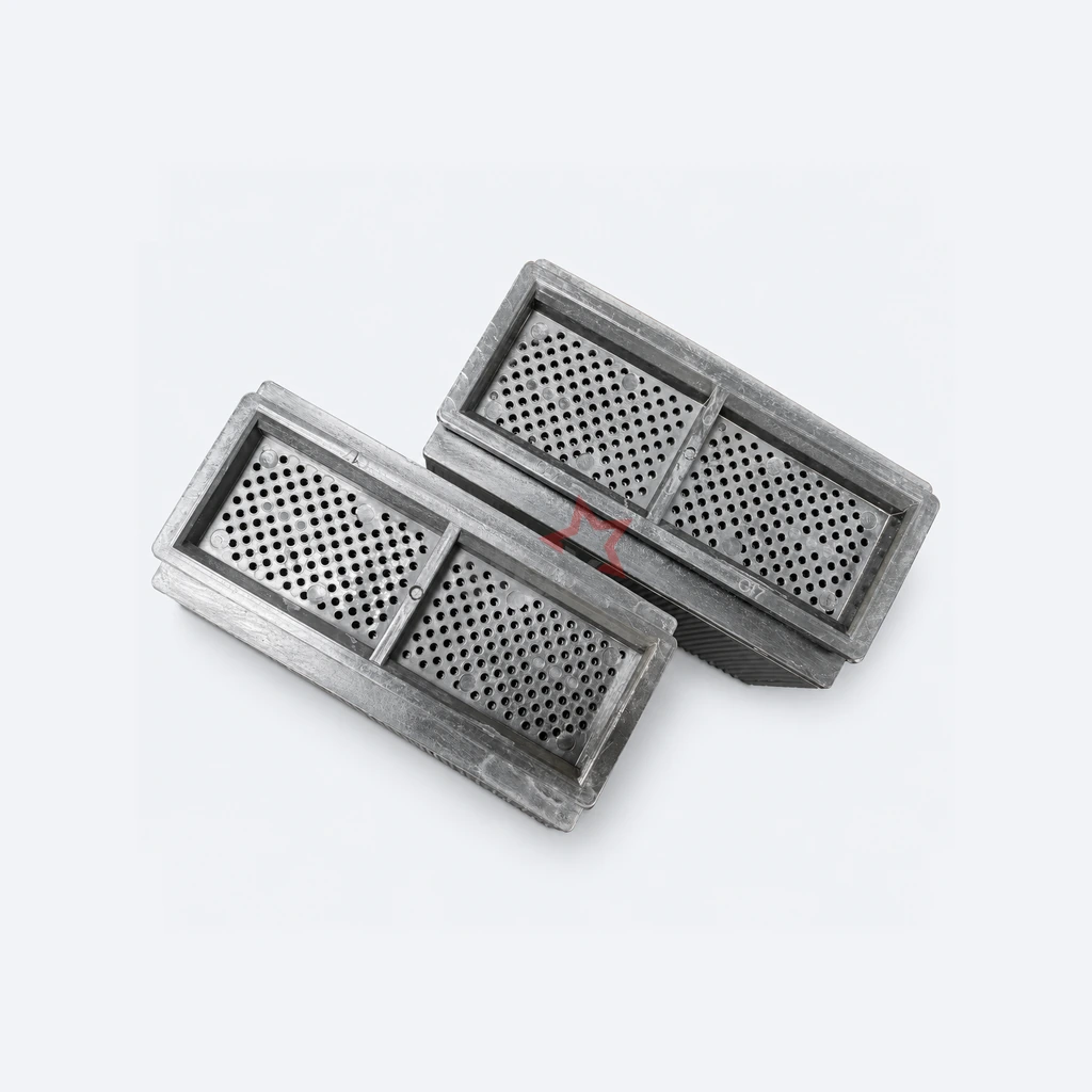 Grey Nylon replacement bristle block for YYC, 100 x 50 x 50 mm, paired grey underside examples.